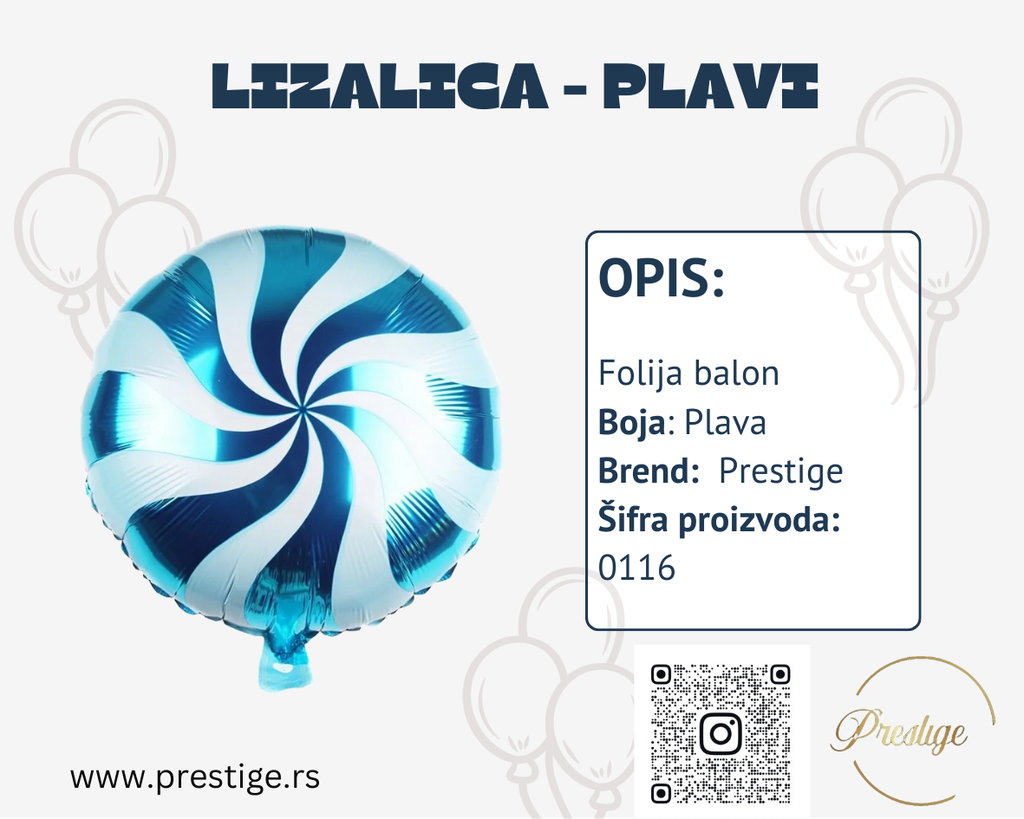 Folija Lizalica - plava - Prestige