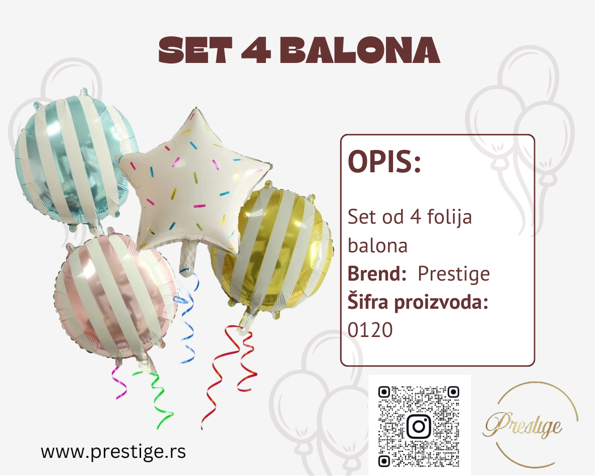 Set 4 folija balona - Prestige