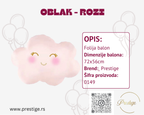 Folija balon rozi oblak 72cm