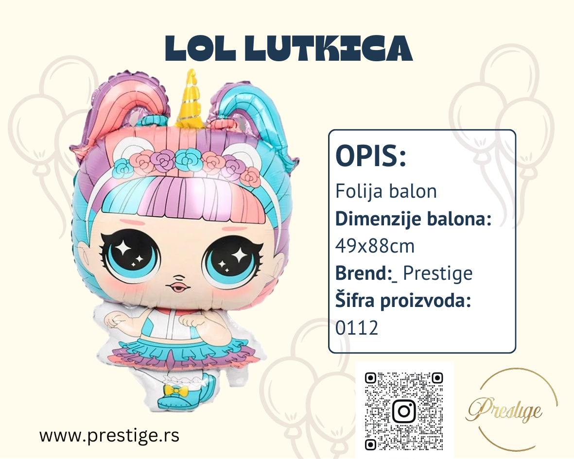 LOL lutka balon 88cm